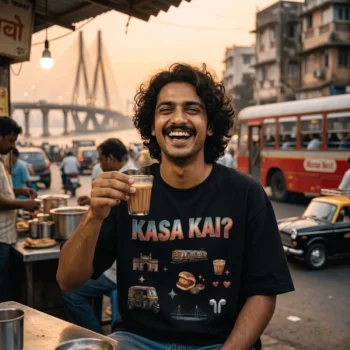 "Kasa Kai?" Mumbai Culture Oversized T-Shirt – 220 GSM Premium Drop Shoulder